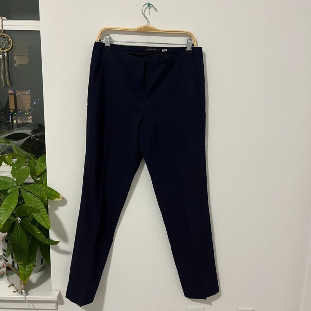Elie Tahari Dark Navy Blue Fitted Ankle Trouser Pants Size 8